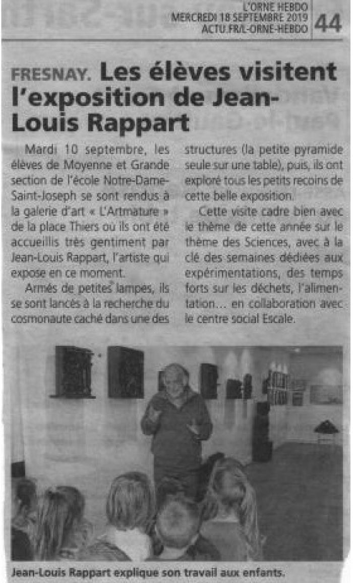 Fresnay. Les élèves visitent l'exposition de Jean-Louis Rappard Fresnay. Les élèves visitent l'exposition de Jean-Louis Rappard de Orne Hebdo
